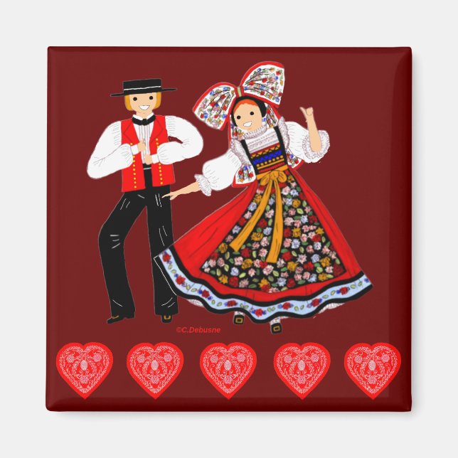 Folklore d’Alsace, Frankreich Magnet (Vorne)