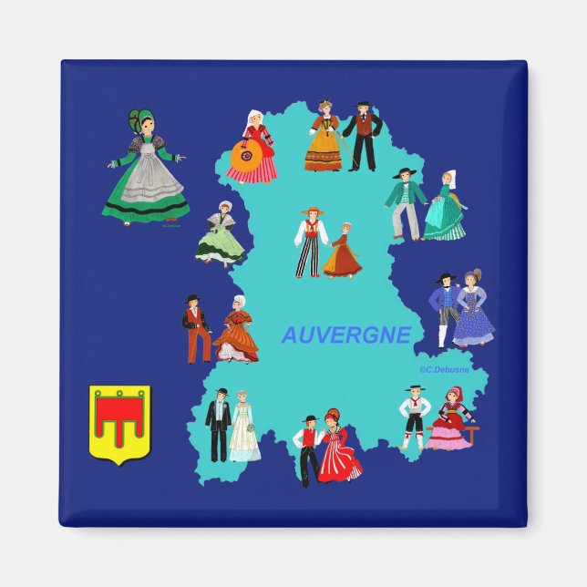 Folklore de l’Auvergne, Frankreich Magnet (Vorne)