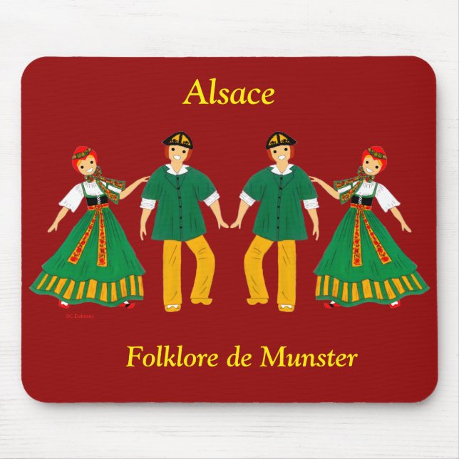 Folklore de Munster, Elsass, Frankreich Mousepad (Vorne)
