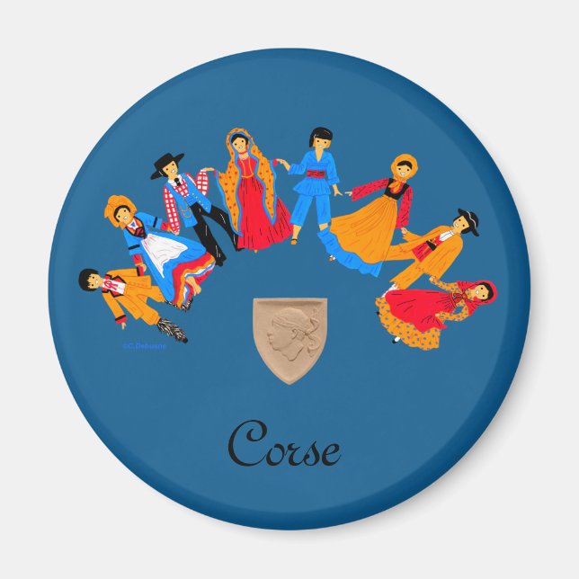Folklore Korse, Frankreich Magnet (Vorne)