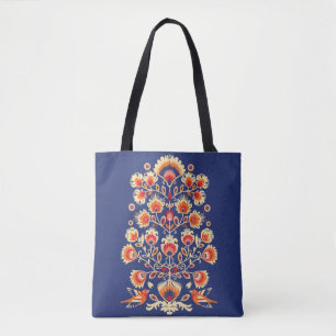 💙 💛 🧡 Folklore mit gelben Blumen und Vög