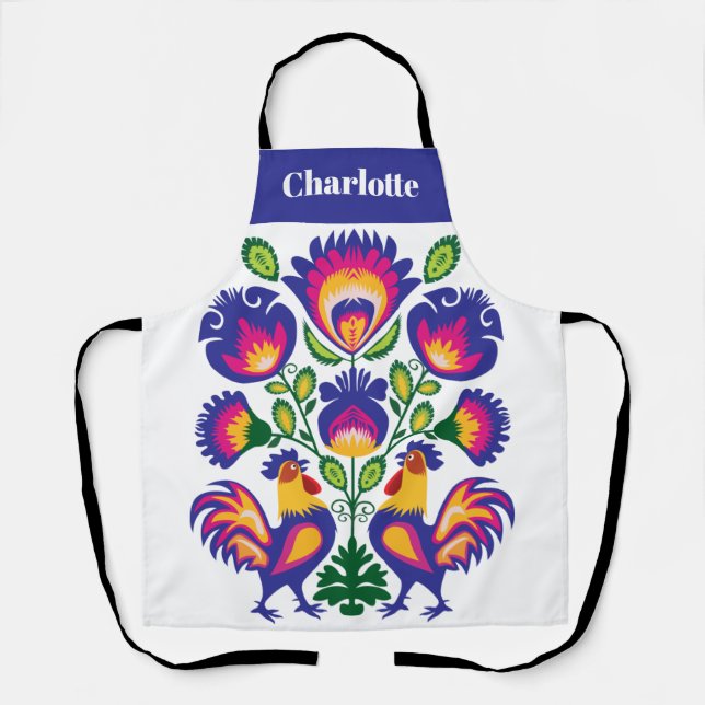 Folklore mit rosa Hasen Schürze (Vorderseite)