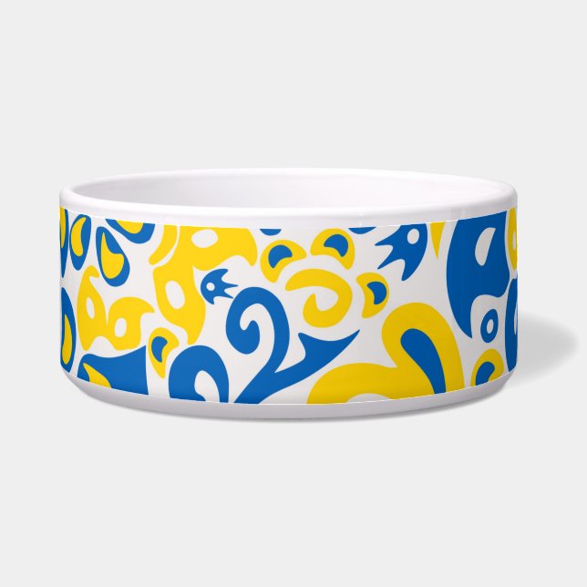 Folklore-Muster mit ukrainischen Flaggenfarben Napf (Vorderseite)