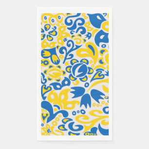Folklore-Muster mit ukrainischen Flaggenfarben Serviette