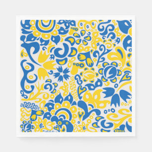 Folklore pattern with Ukraan flag colors Serviette