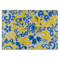 Folklore pattern with Ukrainian flag colors