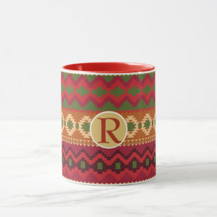 Folklore-Tasse Personalisiert Monogramm RED Cozy N Tasse