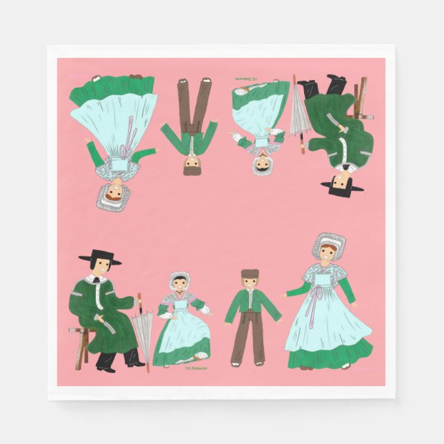 Folklore vom CENTRE, Frankreich Serviette (Vorderseite)