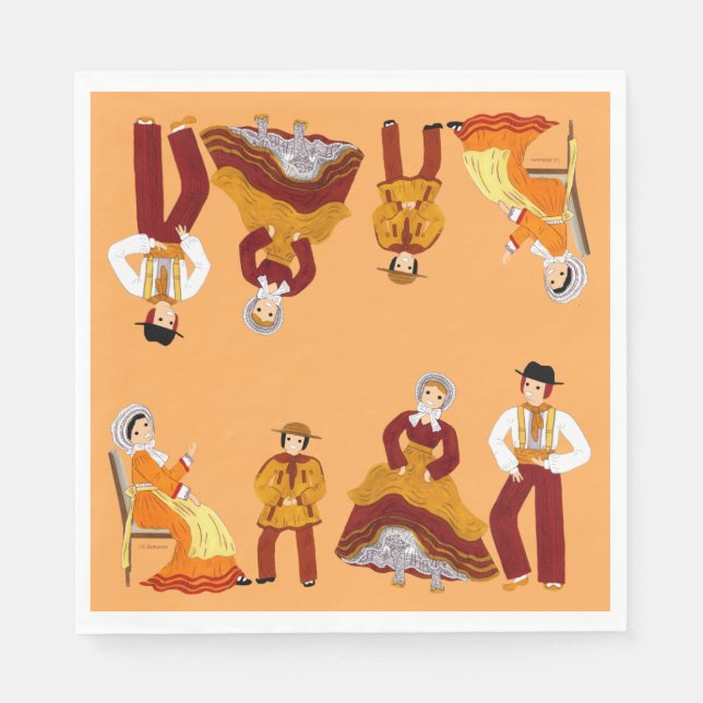 Folklore von Lothringen, Frankreich Serviette (Vorderseite)