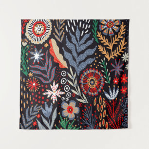 Folkloremuster, nahtlose Textilkonstruktion mit he Wandteppich