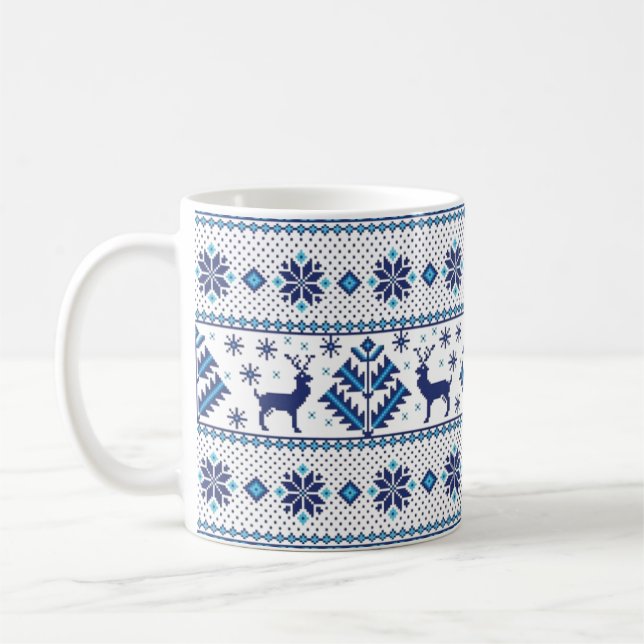 Folkloreziermuster Kaffeemaschine Tasse (Links)