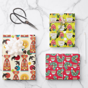 Folklorico Muster Set B Geschenkpapier Set