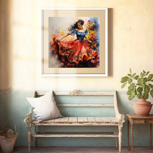 Folklórico-Rhythmen, lebendiges Tanzposter Poster