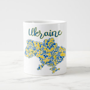 Folklorisches Muster und ukrainische Typografie Jumbo-Tasse