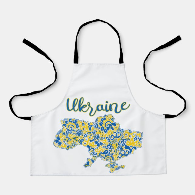 Folklorisches Muster und ukrainische Typografie Schürze (Vorderseite)