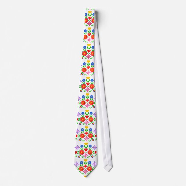 Folkloristische Blume Krawatte (Vorderseite)