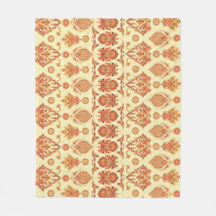 Folkloristisches Batik-Blumen-Volkskunstmuster Fleecedecke