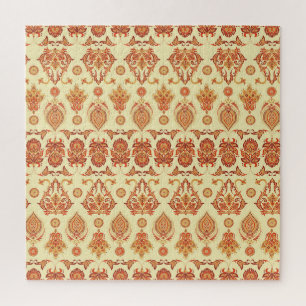 Folkloristisches Batik-Blumen-Volkskunstmuster Puzzle