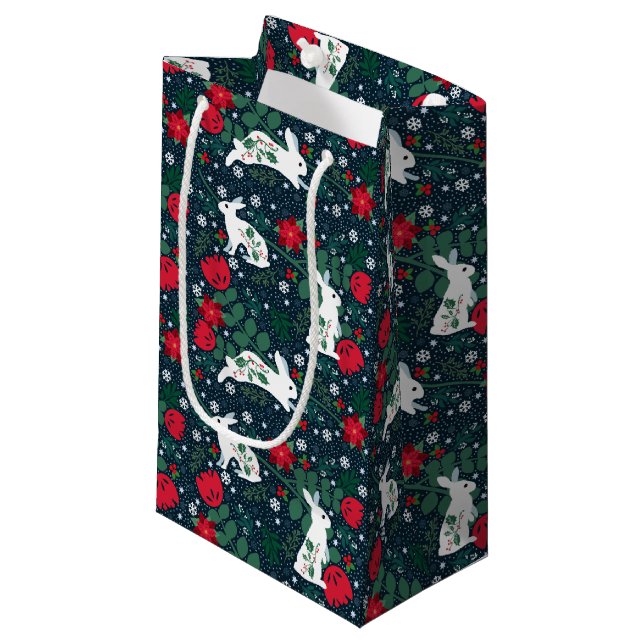 Folkrabbit Weihnachtsfeiertag Kleine Geschenktüte (Vorderseite Schrägansicht)