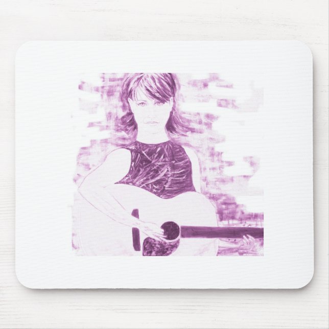 folksinger Mädchen Sepiaton Mousepad (Vorne)