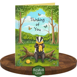 Folksy Forest Badger Crochet Sock Denken Sie an Si Karte