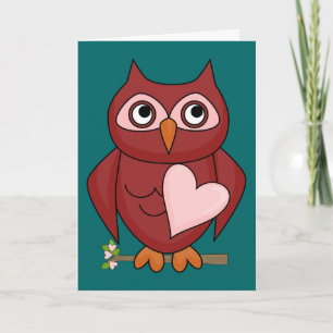 Folksy Red Owl - Abschluss Glückwünsche Karte