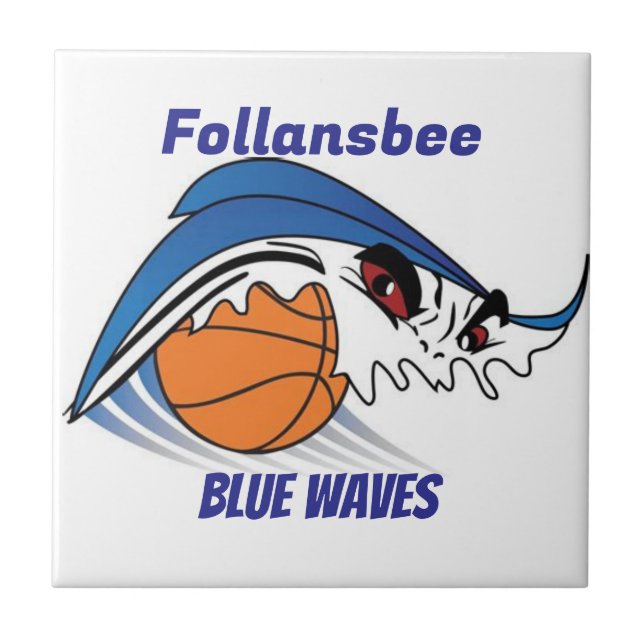 Follansbee Blue Waves Basketball Fliese (Vorderseite)