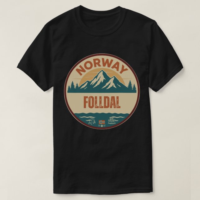 Folldal, Norge Norwegen T-Shirt (Design vorne)