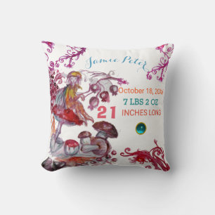 FOLLET MUSHROOMS BOY BABY SHOWER Baby Status Kissen