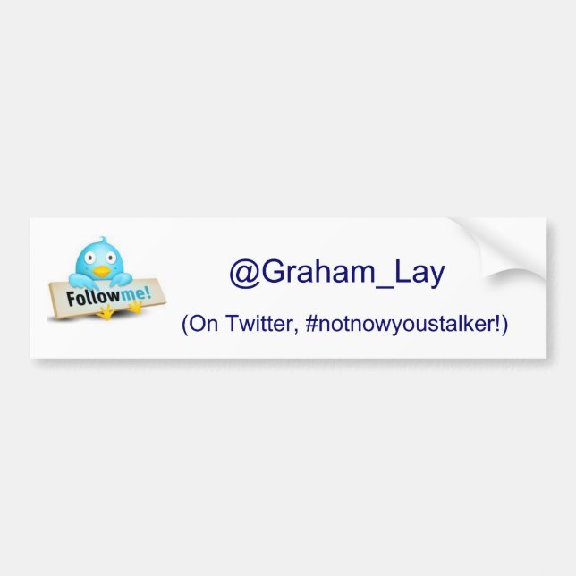 Follow-me auf Twitter Autoaufkleber (Vorne)