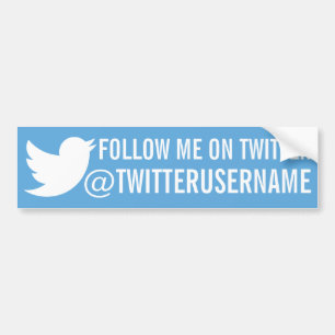 Follow-me auf Twitter (kundengerechtes username) Autoaufkleber