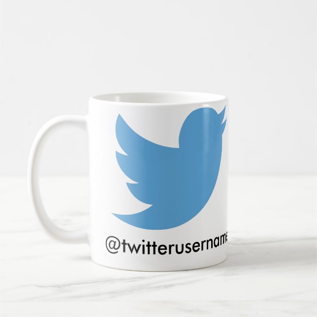 Follow-me auf Twitter (kundengerechtes username) Tasse (Links)