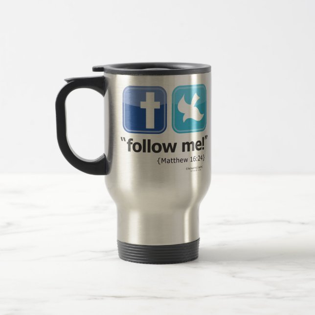 "Follow-me!" Reise/Pendler-Tasse Reisebecher (Links)