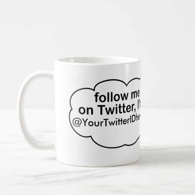 Follow-me @ (YourNameHere) SCHALE Tasse (Links)