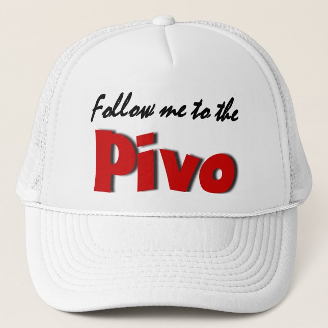 Follow-me zum Pivo (Bier) Truckerkappe (Vorderseite)
