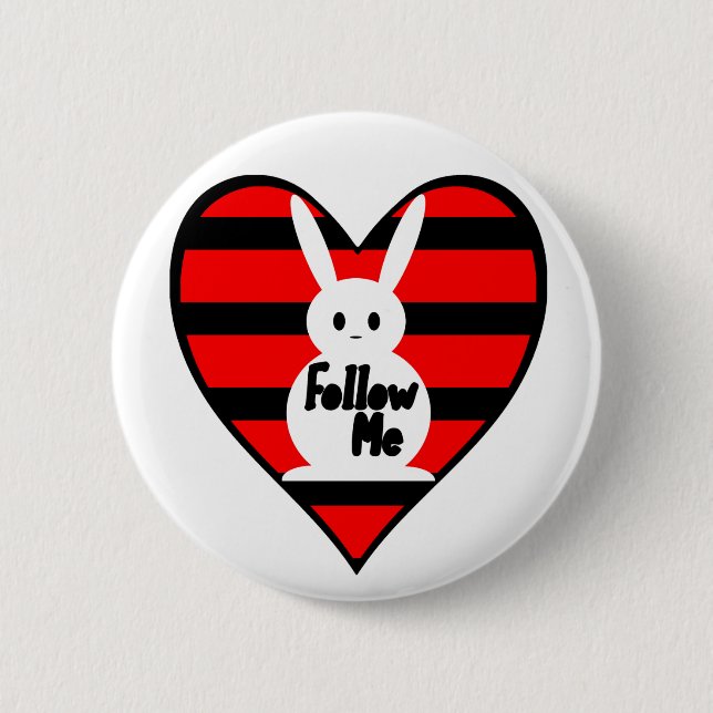Follow-meweiß-Kaninchen Button (Vorderseite)