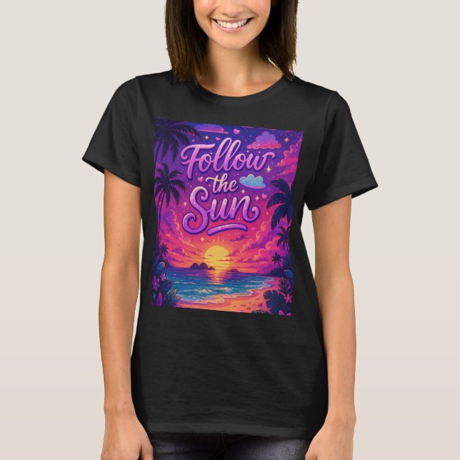 Follow the sun - süßes Mädchen T-Shirt (Vorderseite)