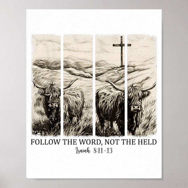 Follow The Word Not The Herd Western Christian Jes Poster (Vorne)