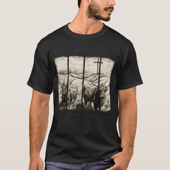 Follow The Word Not The Herd Western Christian Jes T-Shirt (Vorderseite)