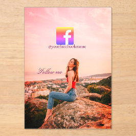 follow us facebook username social media photo  acryleinladungen