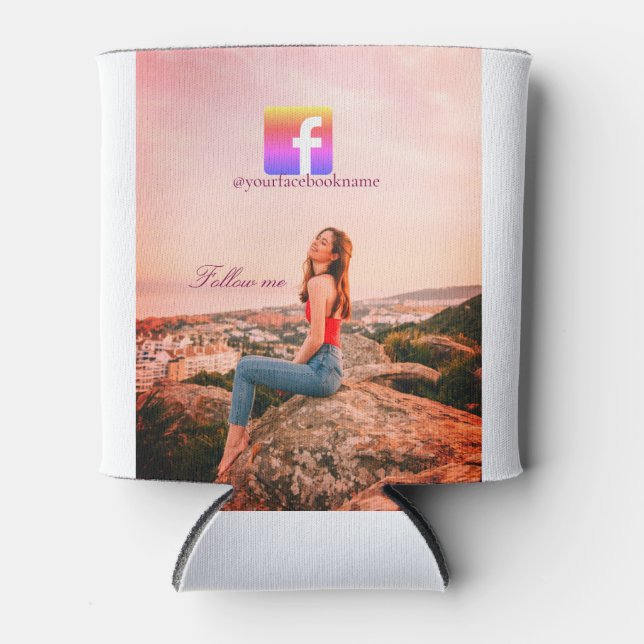 follow us facebook username social media photo  dosenkühler (Vorderseite)