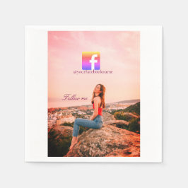 follow us facebook username social media photo  serviette