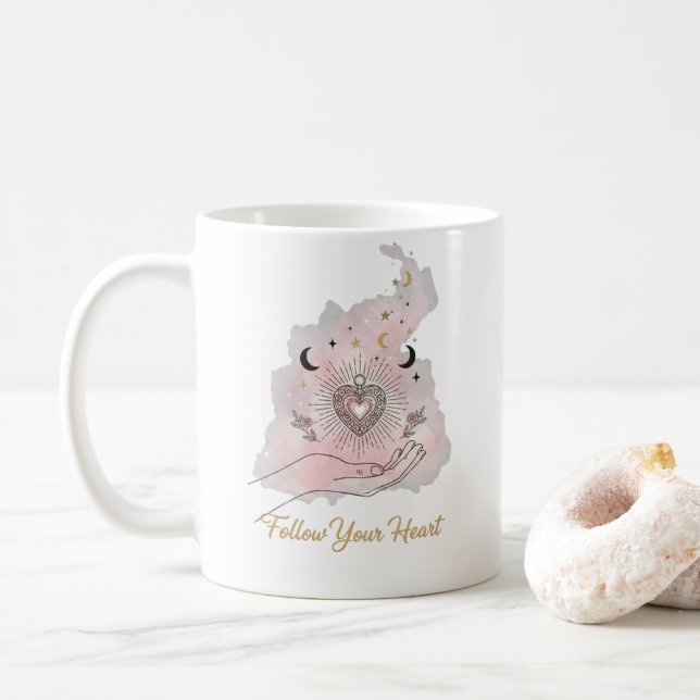 Follow Your Heart Motivational Tasse - Celestial (Mit Donut)