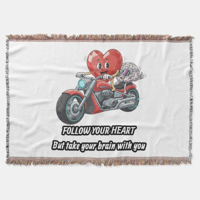 Follow your heart take your brain decke (Vorderseite)
