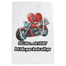 Follow your heart take your brain mittlere geschenktüte
