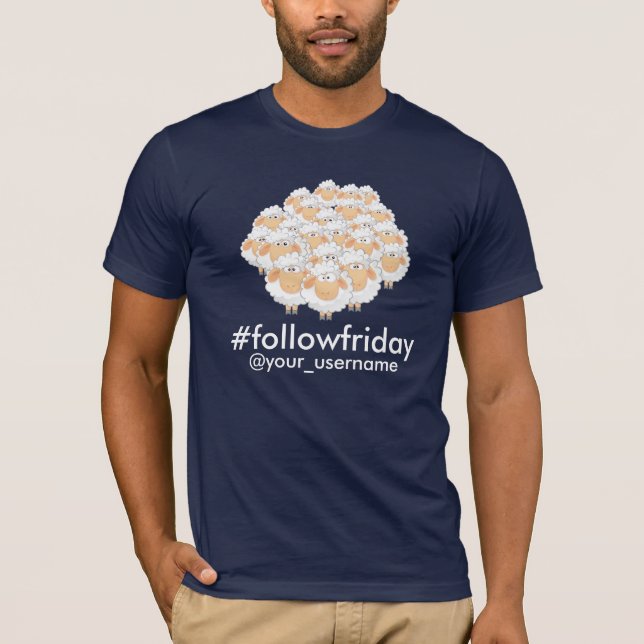 #followfriday schwarze Schaf-T - Shirt (Vorderseite)
