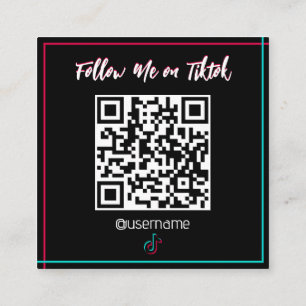 FollowMe Personal Social Media QR Code Card Quadratische Visitenkarte