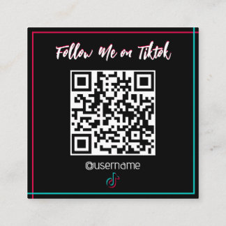 FollowMe Personal Social Media QR Code Card Quadratische Visitenkarte