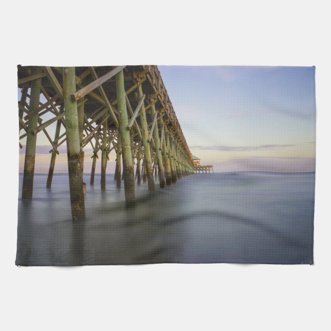 Folly Beach Pier Beauty Geschirrtuch (Horizontal)