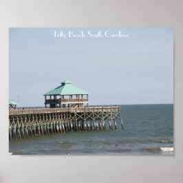 Folly Beach SC, Pier, Charleston, Fotografie Poster